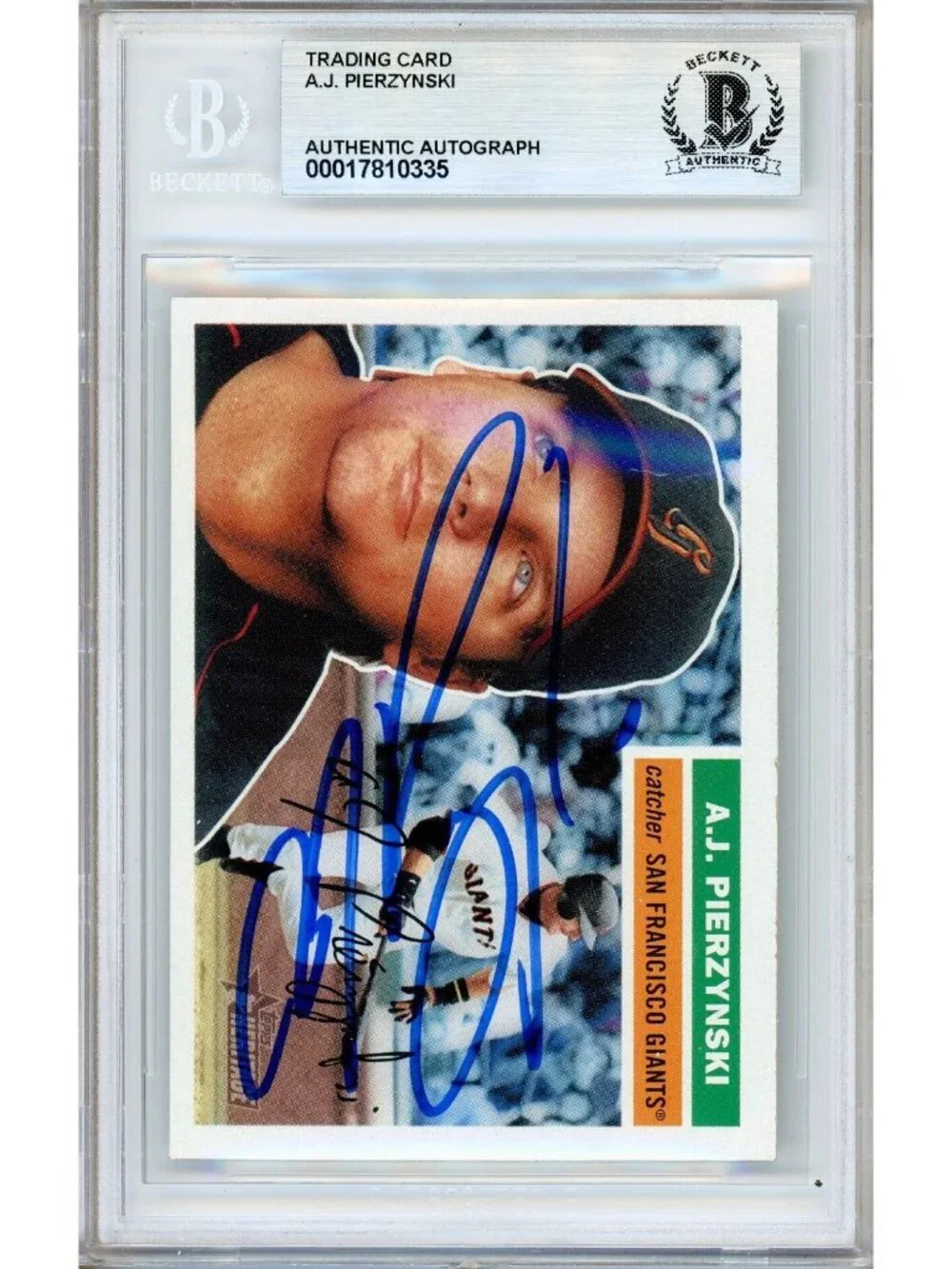 A.J. Pierzynski Signed 2005 Topps Heritage #242 SF Giants Card BAS Slab
